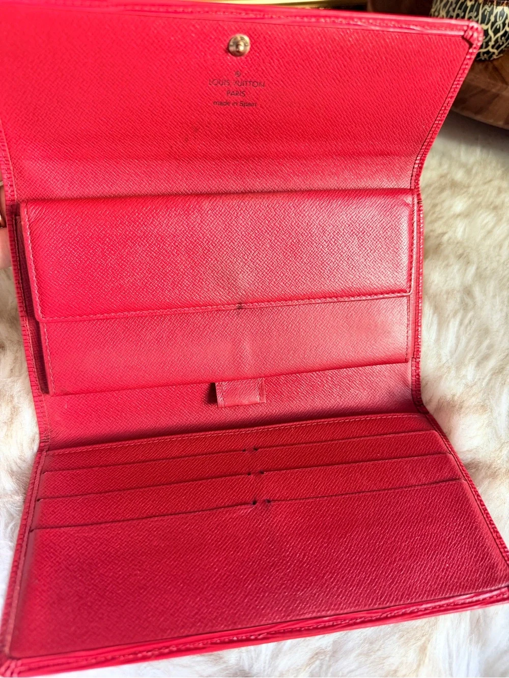Louis Vuitton Red Epi Leather Card Wallet